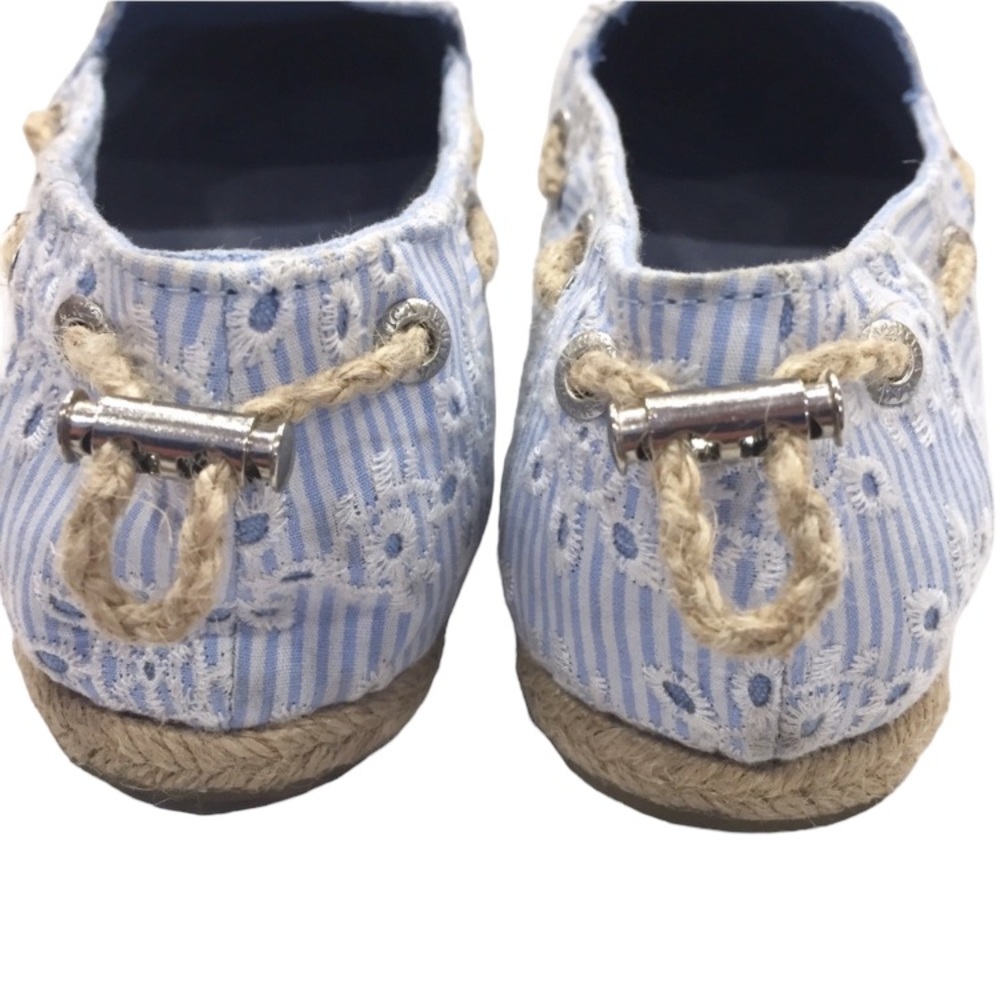 Nautica Blue & White Eyelet Espadrille Flats - Picture 5 of 8